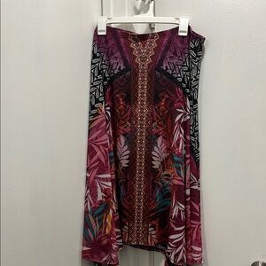 CJ Banks Geometric Red and Brown Top